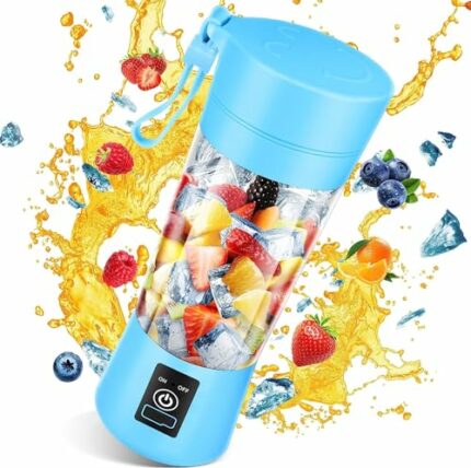 Portable Blender 380ml with 6 Stainless Steel Blades Inside and USB Charging Interface, Travel Blender for Shakes And Smoothies, Mini Blender Sui