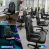 BASETBL Gaming Chair, Executive Chair, Swivel Chair, Office Chair, Ergonomic Height Adjustment and Rocker Function, Fixed Armrest, Back-friendly,