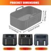 2 Pack Air Fryer Silicone Pots, Reusable Rectangle Food Grade Replacement Silicone Air Fryer Bowl Liner Basket Accessories for Ninja DZ201 DZ401