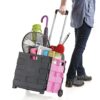 Inspired Living Ultra-Slim Rolling Collapsible Storage Pack-N-Roll Utility-carts, with Telescopic Handle, for Home, Garden, Shopping, Office, Sch