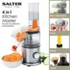 Salter EK5028 4-in-1 Food Processor and Blender, Electric Chopper, Slice, Grind & Shred, 2 Speeds & Pulse, Includes Dishwasher Safe; BPA Free Foo