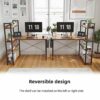 SiliBamb 47 Inch Computer Desk for Home Office, Small L Shaped Desk with Shelves, Corner Desk with Storage, Home Office Desks, Writing Study Desk