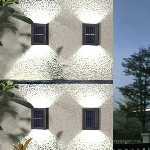 Febelle Solar Wall Lamps Up and Down Solar Wall Light Waterproof Solar Powered Front Door Light Outdoor LED Step Lights for Garden, Courtyard, Pa