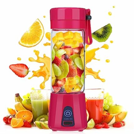 Portable Blender Bottle, Bestcool 400ml Mini Juice Blender Multifunctional Fruit Juice Mixer USB Rechargeable Fresh Juice Blender Bottle for Frui