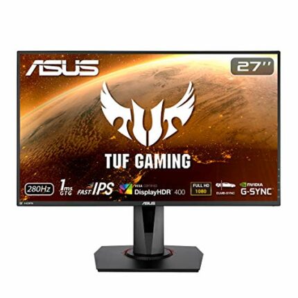 ASUS TUF Gaming VG279QM HDR Gaming Monitor - 27 Inch Full HD (1920 x 1080), Fast IPS, 280Hz, 1 ms (GTG), Extreme Low Motion Blur Sync, G-SYNC Com