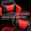 Mainwin Gaming, Computer footrest,Ergonomic Office, Racing Chair with headrest and Lumbar, Red&Black, can Support 150kg