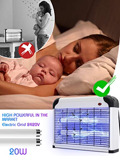 DJROLL Fly Insect Killer Electric Fly Trap Zapper 20W Electronic Indoor Bug Zapper Mosquito Killer for Home Garden Commercial Use