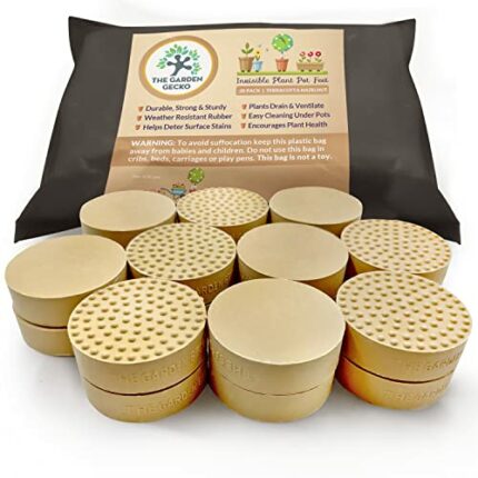 The Garden Gecko UK Invisible Pot feet for outdoor plant pots and flowers solid rubber pot risers with enhanced non-slip surface grip | 20 PACK |