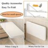 LUNEZY Compact Computer Desk, White, Kitchen Heavy Duty Fold Down Dining Table, Study Writing Table Workstation For Home Office,70cm*40cm/28 * 16