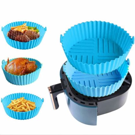 Ani-Safe Air Fryer Silicone Liners Pot For 3 To 5 QT, Air Fryer Silicone Basket Bowl, Replacement Of Flammable Parchment Paper, Reusable Baking T
