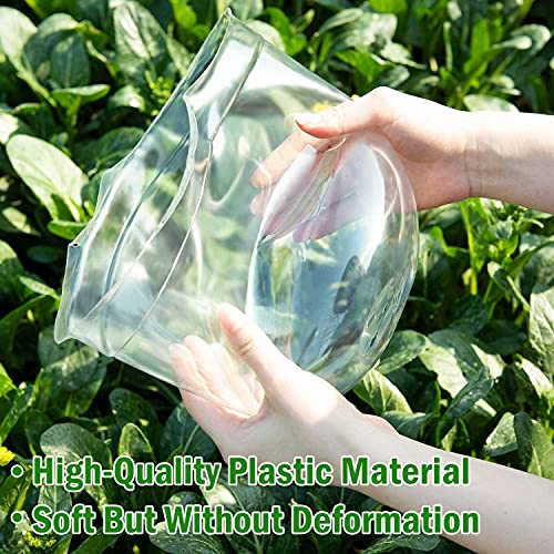 LATERN 6Pcs Garden Plant Cloche, 26cm x 20cm Plant Dome Bell Cover Reusable Plastic Mini Greenhouse for Warming Garden Soil Plants Frost Protect