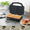 Salter EK2249 Waffle Maker – Deep Fill Wall Iron Machine with XL Non-Stick Cooking Plates, Belgian & American Waffles, Square Homemade Breakfast/