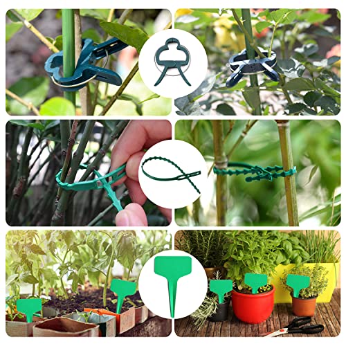 JIALWEN 8 Pack 25×40cm Plant Support Stakes Ring Cages, Metal Garden Plant Stake, Green Half Round Large Plant Supports for Vegetable, Tomato, Pe