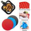3PCS Air Fryer Liner Reusable Silicone Air Fryer Mats 8 inch Heat Resistant Round Non-Stick Air Fryer Liners Fryer Steamer Mats for Baking Parchm