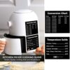 2pcs Air Fryer Cooking Time Chart,Waterproof Air Fryer Cooking Times Chart Sticker,Air Fryer Cheat Sheet Kitchen Fryer Sheet Cooking Frying Time
