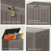 DAGIF 31 Gal Outdoor Storage Deck Box Waterproof and UV Resistant Resin Deck Box for Patio Pillows, Children Toys,Sports Equipment, Garden Tools