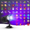AGPTEK Christmas Projector Lights, 2-in-1 Decoration LED Projection Light Halloween with Snow flake's Patterns, IP65 Waterproof Outdoor Projector