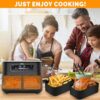 Air Fryer Accessories,Set of 9 for Ninja Dual Air Fryer AF300UK AF400UK,Reusable Silicone Air Fryer Liners&Air Fryer Rack&Food etc TongDual Air F
