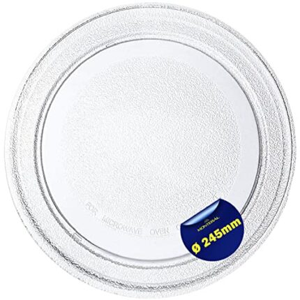 Universal Microwave Plate Ø 24.5 cm is made of durable glass, suitable for LG 245 mm rotating plate, 10-year warranty – Monteral