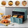 SHWAN Air Fryer Liners 100PCS Rectangular Disposable Air FryerParchment Paper Liners, Air Fryer Liners for Ninja Dual，Air Fryer Accessories，Compa