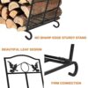 IBS Outdoor Indoor Firewood Racks, Fireplace Log Holder, Storage Carrier of Wood, Black, Foldable, Fire pit Stove Decorative Holders Accessories