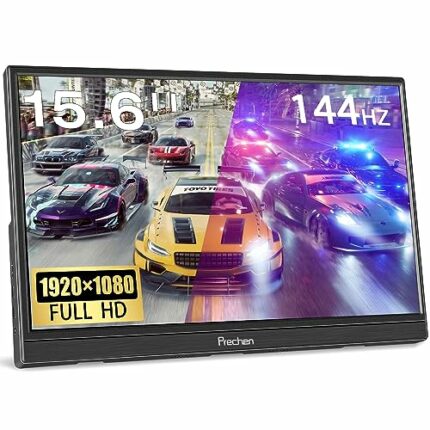 Prechen 15.6 Inch Portable Monitor 144Hz,99% sRGB 1080P Monitor Ultra Slim,with HDMI USBC External Second Monitor for Laptop, PC, PS5, Mac, Xbox,