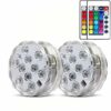 2 Pack Submersible LED Lights Waterproof Pool Lights Underwater with 16 Colors, Remote Control Lights for Aquarium,Vase, Bath,Hot Tub, Halloween,