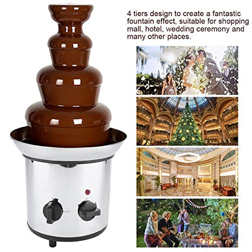 Chocolate Fountains,4 Tiers Electric Chocolate Fountain Mini Stainless Steel Fondue Waterfall Melting Machine for Cooking Commercial Household We