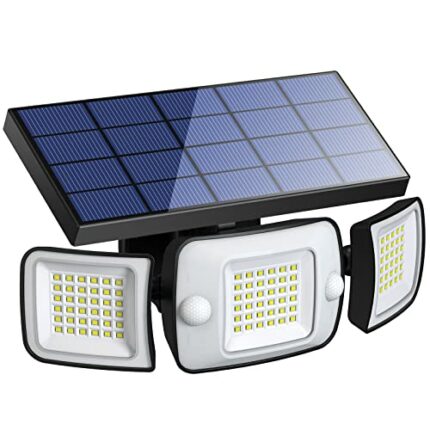 intelamp Solar Security Lights 6000mAh Battery Solar Lights Outdoor Garden Solar Lights Outdoor Solar Security Lights Outdoor Motion Sensor Outdo