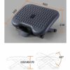 Footrest Adjustable Height Angle Tilting Platform Home Office Massage Foot Rest,Black
