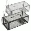 Anyhall 2-Pack Humane Live Mouse Rat Traps for Indoors and Outdoors (Black)