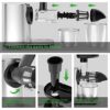 Slow Juicer Masticating Machine, Juicers for Vegetables and Fruit, Cold Press with Dual-Stage Quiet Motor & Reverse Function, Free Cup Cleaning B