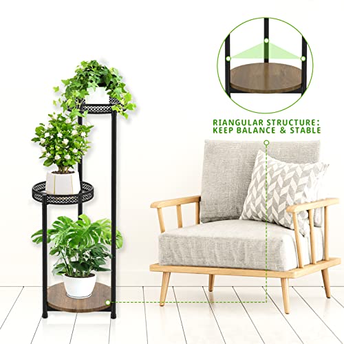 KAZITOO 3 Tier Metal Plant Stand Pot Stand Indoor Outdoor, 76cm Corner Plant Holder Plant Shelf for Flower Pots, Modern Plant Holder Display Rack