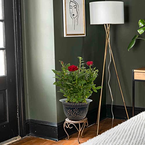 KOOYAT Plant Pots Flower Pot 11.2 Inch Plant Pots Indoor with Drainage Holes 3 Pack Planters Garden Pots Plastic Plant Pot with Antique Copper Co