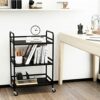HDANI 3 Tier Rolling Cart,Heavy Duty Multifunctional Metal Frame-Supports 40 Lbs Per Tier,Rolling Cart with 2 Lockable Wheels for Office,Home,Bed