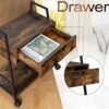 LAVIEVERT File Cabinet with Drawer, Mobile Filing Cabinet Printer Stand with Open Storage Shelves, Printer Table Cart with Wheel for Home Office