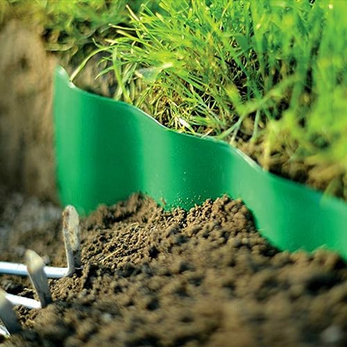 Garden Lawn Edging Border Plastic - 15CM X 9M aver Edging, Lawn Edging, Antirust Flexibility Sturdy Plastic Garden Edging Border Fence for Vegeta