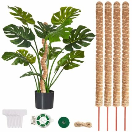 Moss Pole,4pcs 70cm,Moss Poles for Plants,Bendable Plant Supports,Moss Pole for Monstera,Moss Pole for Climbing Plants Growth