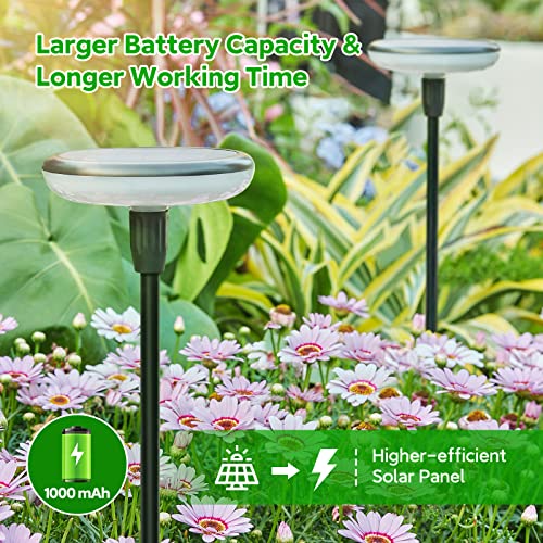 GEARLITE Solar Lights Outdoor Garden, 4 Pack Super Bright Garden Lights Solar Powered Built-in 1000mAh Battery, Sway by Wind, Waterproof Garden O