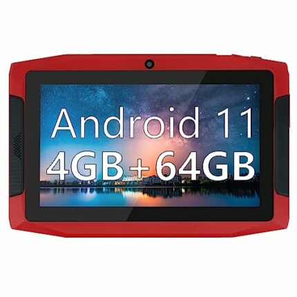 Haipky 7 Inch Google Android 11.0 Tablet PC, 4GB RAM+64GB ROM, Quad Core, Dual Cameras, 1024x600 HD Screen, 3500mah Battery, WiFi, Bluetooth, GMS