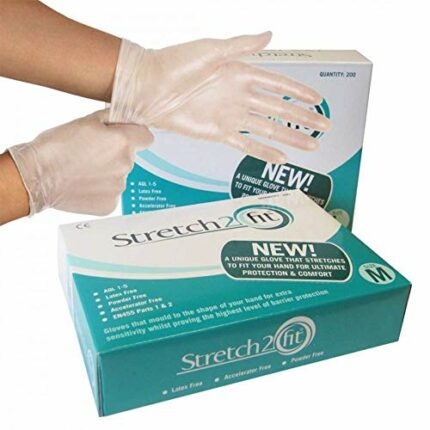 Box of 200 Disposable & Recyclable Gloves - Powder, Latex and Allergy Free Free - Work, Food Preparation, Tattoo, NHS, Cleaning (Box of 200 Mediu