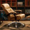 YT.JYUERI Relax Comfortably Safe Ergonomic Executive Office Chair, Cowhide High-Back Desk Chair with Big and Tall Backrest and Cushion, Swivel Ch