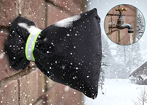 Outside Tap Covers for Winter, Large Outdoor Tap Cover Insulated Protector with Reflective Strip, Waterproof & Thickened Thermal Tap Jacket Prote