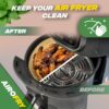 AIROFRY Air Fryer Liners Disposable | 125-PCS Air Fryer Paper Liners | 6.3-inch Round Disposable Air Fryer Liners | Grease-Proof, Non-Sticky Line