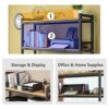 TMUCUNG Computer Desktop Bookcase, 2-Tier Multipurpose Countertop Hutch Display Shelf , Adjustable Wood Rack Organizer for Home Dorm Office Suppl
