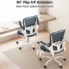 Ergonomic Office Chair, Comfort Swivel Home Office Task Chair, Breathable Mesh Desk Chair, Lumbar Support Computer Chair with Flip-up Arms and Ad