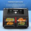 Your's Bath 2Pcs Air Fryer Rack for Double Basket Air Fryers 304 Stainless Steel Grilling Rack Air Fryer Accessories Cooking Rack for Oven Microw