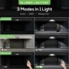 30W LED Security Lights with Motion Sensor, 2400LM Dimmable LED Floodlights Outdoor IP65 Waterproof, 3000K-6500K with Adjustable 3 Head, Remote C