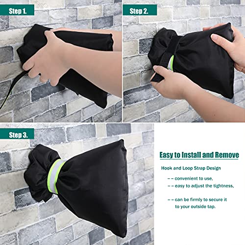 Outside Tap Covers for Winter, Large Outdoor Tap Cover Insulated Protector with Reflective Strip, Waterproof & Thickened Thermal Tap Jacket Prote