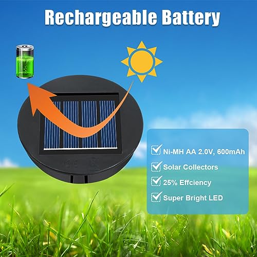 Flintronic Solar Lights Replacement Top LED Solar Panel, 4 PCS Lantern Lid Lights Bulb Replacement Part, Solar Panel for Outdoor Hanging Lanterns